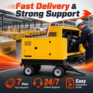 Stable Mobile Silent Diesel Generator Soundproof Trailer Mounted Portable Power Plant for 24/7 Continuous Running