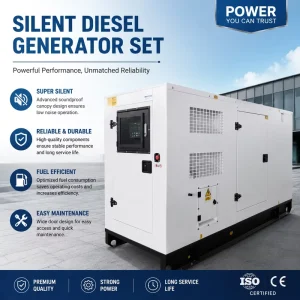 Super Silent Diesel Generator 50Hz 15kVA 25kVA 55kVA Multi Voltage 110V 220V 380V Remote Start Home Backup Power Unit