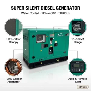 Super Silent Diesel Generator Set 20Kva 25Kva 30Kva 40Kva 50Kva Standby Home Supply
