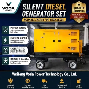 Super Silent Generator 100KVA 125KVA Diesel Generator 200KW 300KW 3 Phase Mobile Power Plant Genset with Auto Start