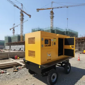 Three Phase 50Hz/60Hz 40KW/50KVA Prime Power Diesel Generator Set Silent Type Mobile Trailer ATS Low Price for Sale