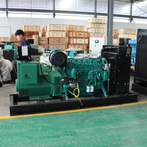 Three Phase Open Frame Diesel Gas Generator Set High Density Water Cooled Low Noise 220/380V for Construction Sites