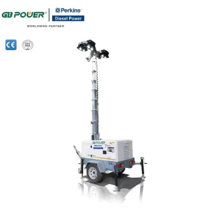 Tower Lights Diesel Engine 1 Phase 230v Trailer 10kva Mobile Lighting Tower Diesel Generator With Four Wheels