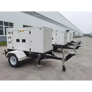 Trailer Mobile Sound Proof Auto Start Open Frame ATS Type 15Kw 25Kva 40Kva 60Kva Diesel Generator