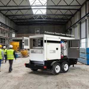Trailer Mounted Diesel Generator Set Auto Start Silent Type Emergency Construction Use 600V 50/60Hz Short Circuit Protection