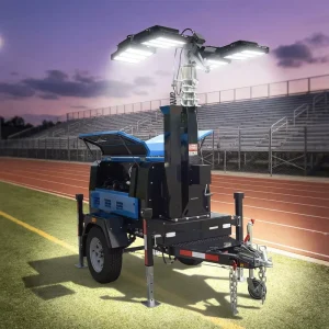 Trailer Mounted Mobile Outdoor LED Light Tower for Construction Site and Road Work Illumination