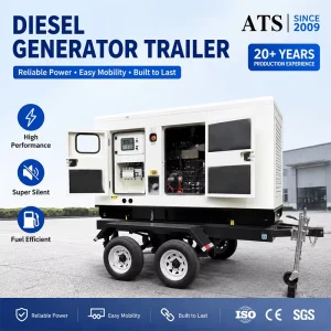 Trailer Type Diesel Generator Set 150kVA Mobile Silent Soundproof 3 Phase 1500rpm Power Station for Remote Area Construction