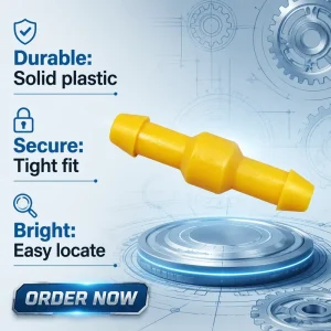 Universal Car Windshield Washer Yellow Straight Connector Fits 4x7mm Hose OEM Replacement Part