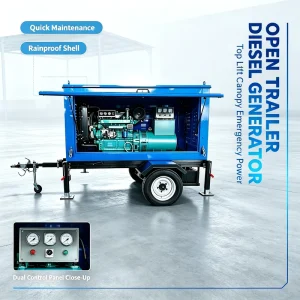Versatile Weatherproof 3 Phase 400v Soundproof Canopy Electric Standby Portable Power Mobile Trailer for Diesel Generator