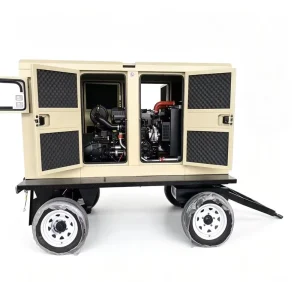 WP4.1D100E200 100KW 125KVA Auto Start ATS 1800 RPM Mobile Trailer Super Silent Diesel Generator Set Fuel Less Generator