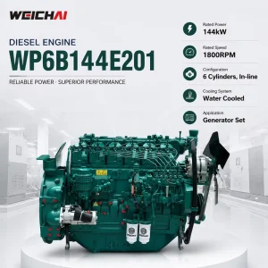 WP6B Series Diesel Engine WP6B144E201 6.75L 144kW 1800rpm Electric Start Water Cooled 4 Stroke Engine for Generator Set