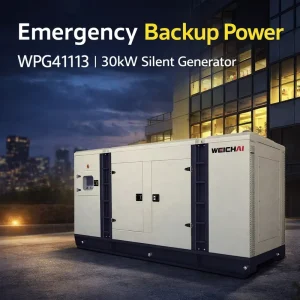 WPG41L13 Diesel Generator Set Low Noise Silent Canopy 30kW Prime 41kVA Standby Power Backup for Factories Hospitals