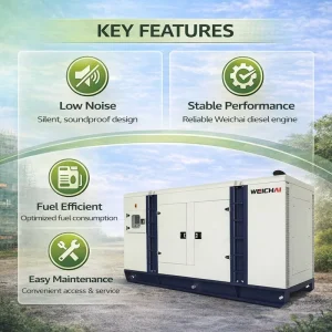 WPG41L13 Silent Generator 30kW Prime 41kVA Standby for Industrial Construction and Commercial Use