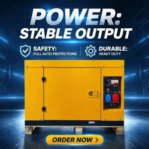 Water Cooled Movable 5kW 8kW 10kW 12KW 15KW 18KW 20kW 25kW 30kW 10KVA 12KVA 15KVA 18KVA Silent Diesel Generator with ATS AVR