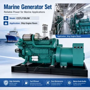 Weichai CCFJ150JW Low Fuel 6 Cylinder Marine Generator Set 150kW 187.5KVA 1800RPM for Transport Boat and Small Cargo Ship
