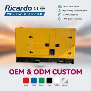 Weifang Genset Silent 50kva 40kw Pure Copper Brushless Alternator Ricardo Diesel Water Cooled 380V ATS Home Generator
