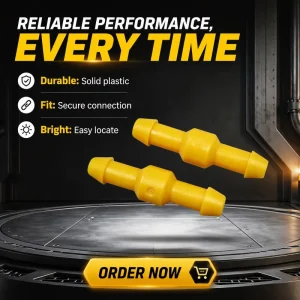 Windshield Washer Fluid Yellow Straight Hose Joiner Connector Universal Fit 4x7mm Car Replacement