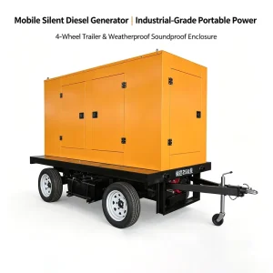 With Trailer Soundproof Power Diesel Generator 50kva 100kva Mobile Trailer Diesel Generator for Tractor