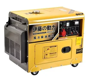 YT6800T 5KW Silent Wheeled Diesel Generator 50Hz 230V/380V 12V DC Electric Start Single Phase Portable