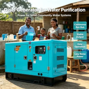 YUNNEI Silent Diesel Open Frame Remote Start Generator Set 20KW 40KW 80kw ATS Reliable Power for Small Community Water System