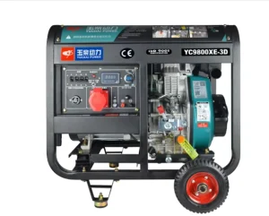 Yuchai Power 7 8.8KVA Open Type Diesel Generator Single Three Phase 220 380V 50Hz Portable Backup Power YC9800XE 3D