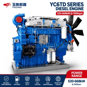 Yuchai YC6TD Series Diesel Engine 520-668kW 1500rpm Industrial Generator Power Engine with High Reliability Alternative to 6M33